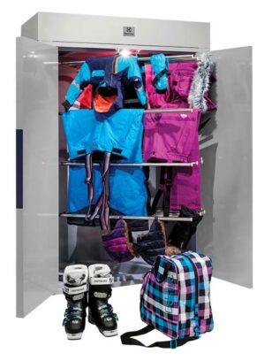 Trockenschrank mit Ski-Bekleidung Nasse Kleidungsstücke sind kein Problem mehr: Trocknen im Handumdrehen mit Trockenschränken von Electrolux Professional