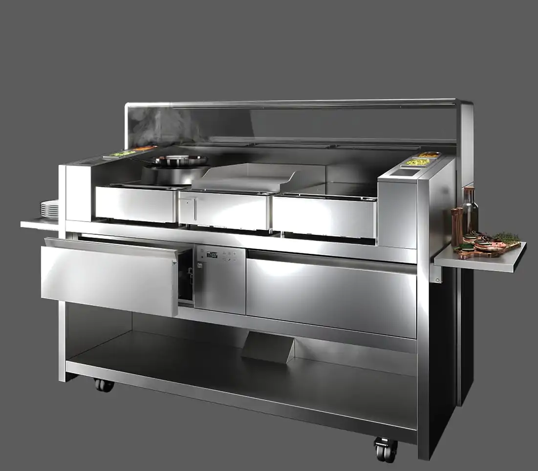 Die vielseitige, mobile und professionelle, steckerfertige Küchenlösung, mobile Kochstation, Kochfelder und Mini-Kombidämpfer LiberoPro von Electrolux Professional
