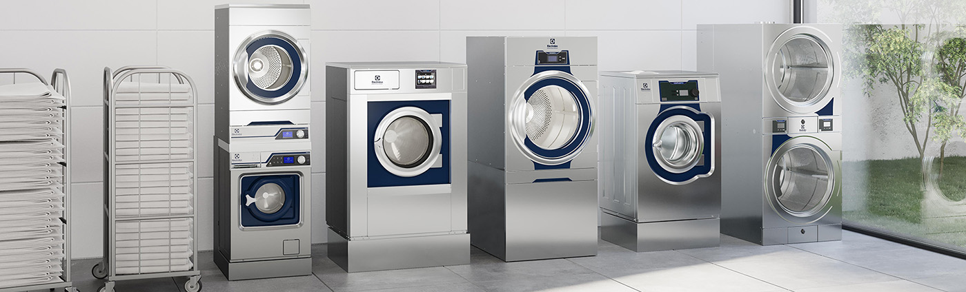 Gewerbliche professionelle Waschmaschinen und Trockner der Linie 6000 von Electrolux Professional