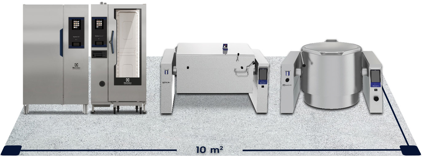 Großküchentechnik / SkyDuo, Kombidämpfer und Schockkühler, Multifunktions-Druckgarbrisière, Rückkühl-Kippkochkessel mit bis zu 300 Litern von Electrolux Professional