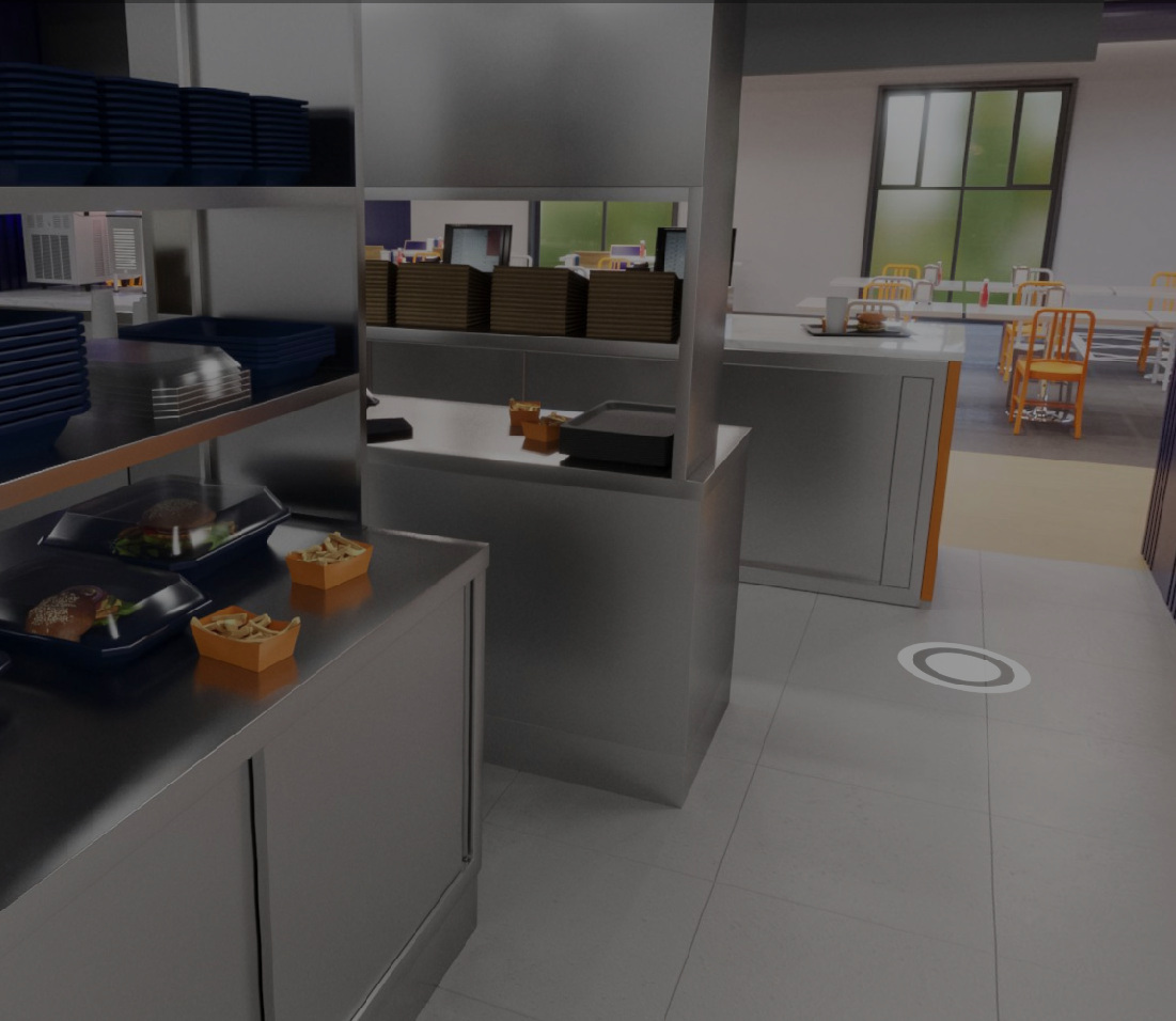 Entdecken Sie die virtuelle Küche eines Burger-Restaurants mit Großküchentechnik von Electrolux Professional.