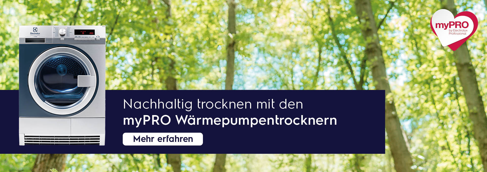 Nachhaltig trocknen mit den myPRO Wärmepumpentrocknern von Electrolux Professional