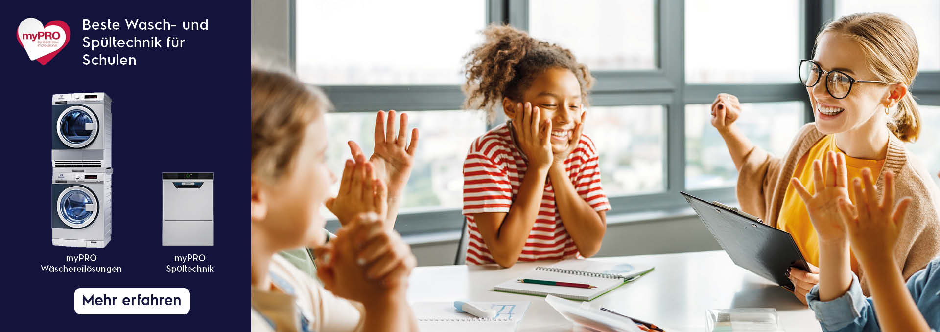 myPRO Wäschereilösungen und Spültechnik für Schulen und Bildungseinrichtungen