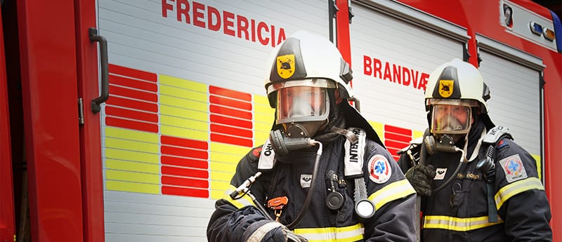 Brandstation Fredericia vasker branddragter og udstyr i maskine fra Electrolux Professional