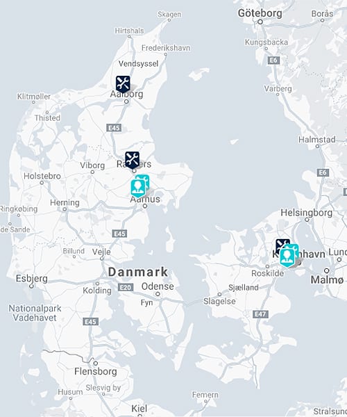 Danmarks kort – her kan du få reservedele