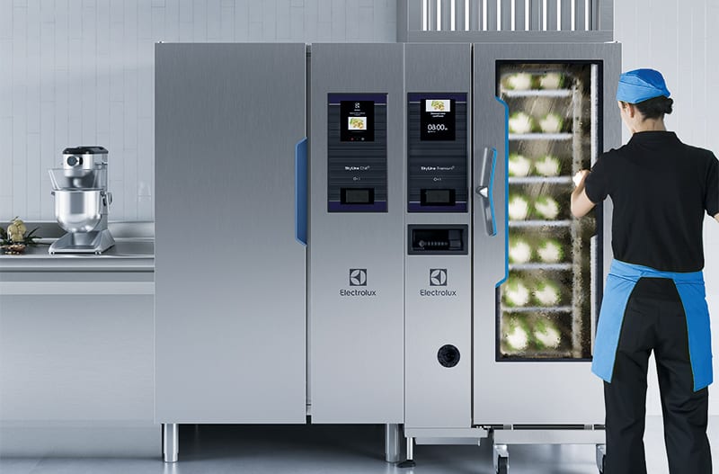 Effektiv industriovn og blæstkøler system