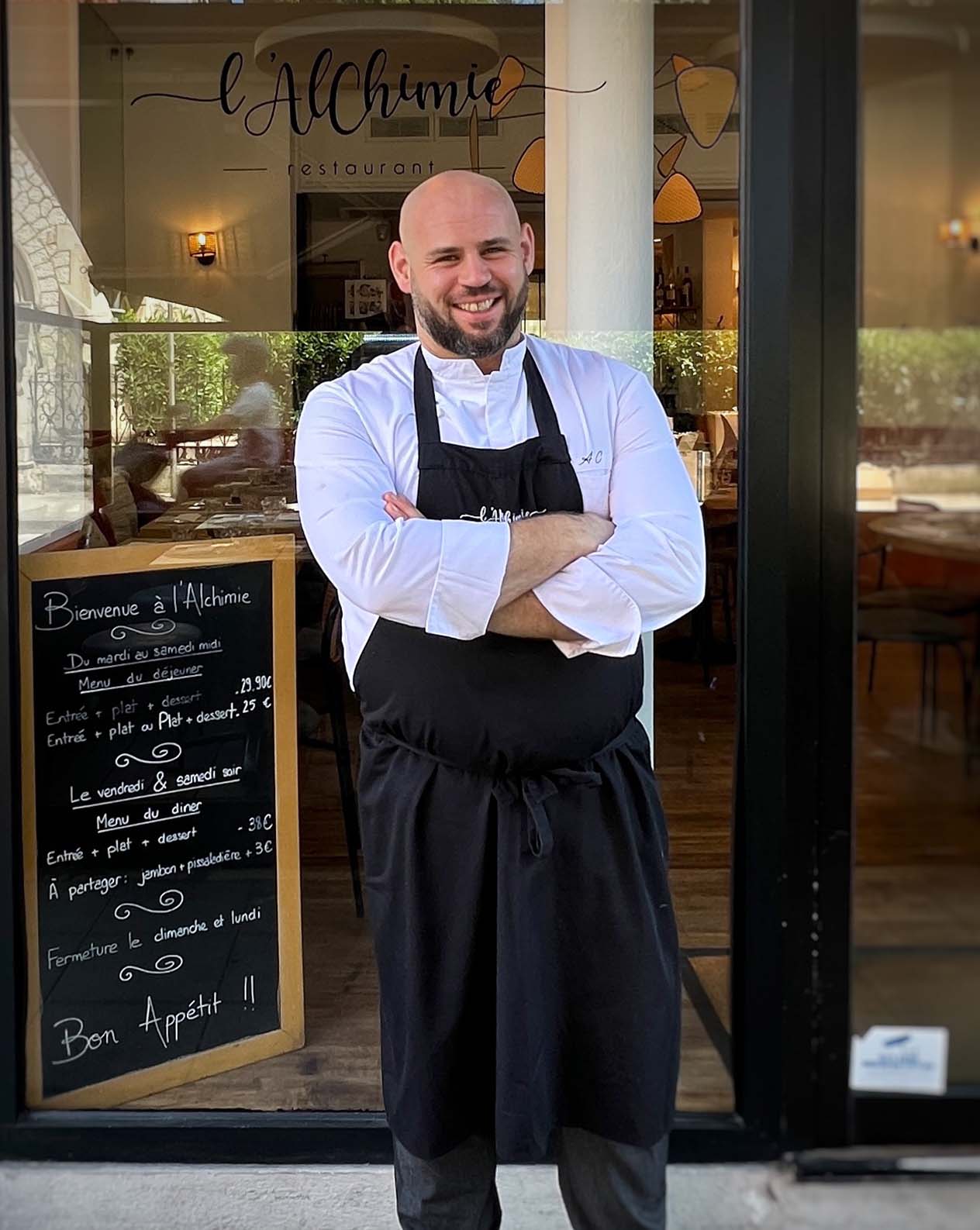 Chef Arnaud Collin restaurant l'Alchimie, Nice FRANCE