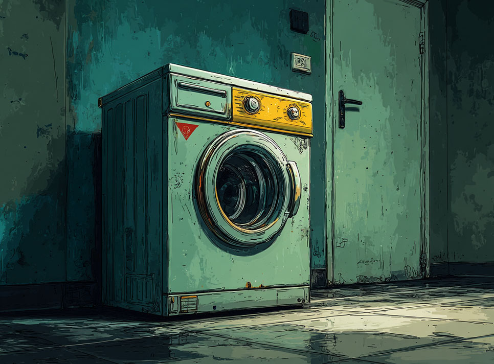古い洗濯機イラスト
