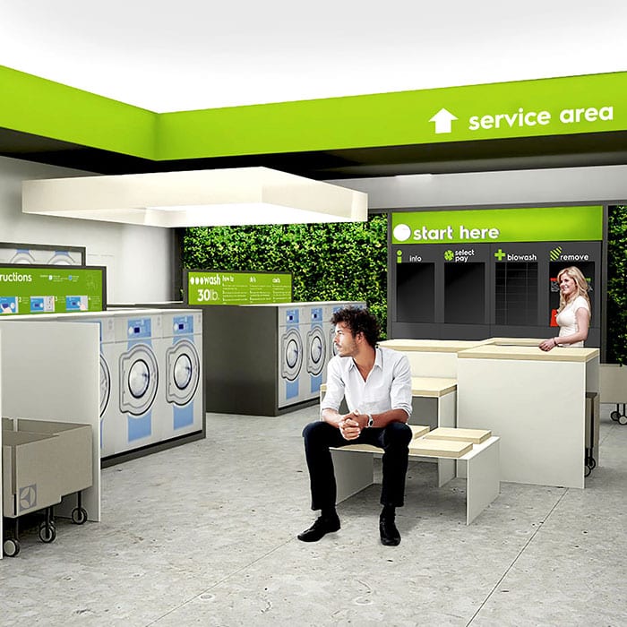 mylaundry, self-service laundry concept store by Electrolux Professional.