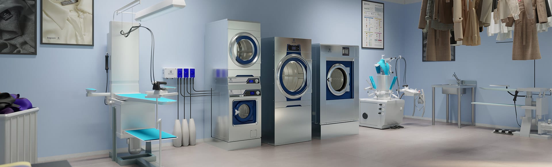 Electrolux Commercial Washer and Dryer in clean facility