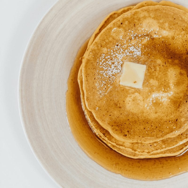 Pumpkin Pancakes on beige plate