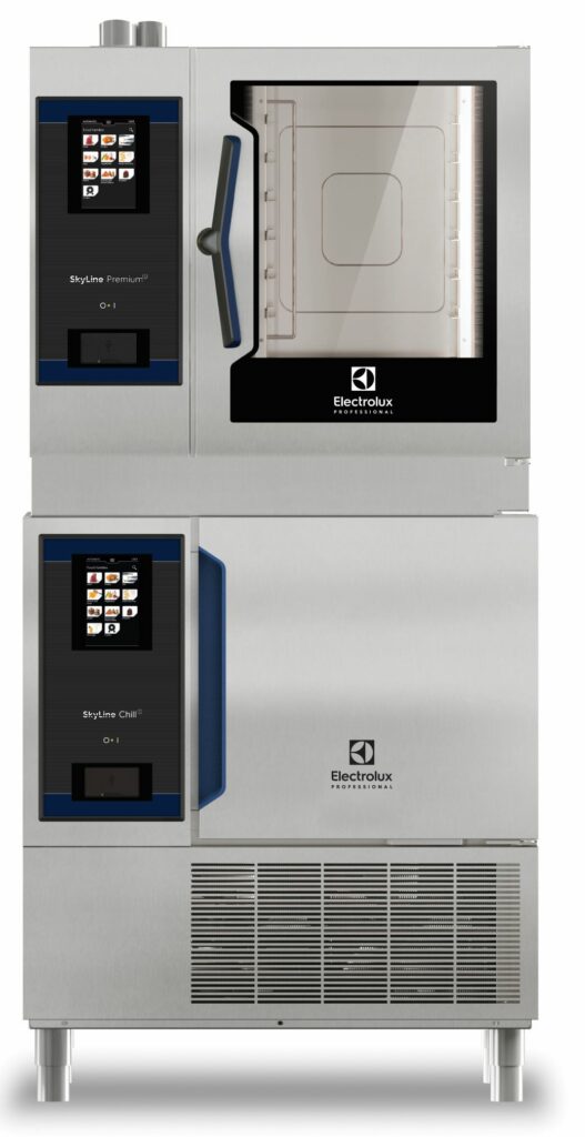 SkyLine stacked_new aesthetic2 Electrolux Professional School Food Service Solutions - SkyLine Combi Oven & Blast Chiller