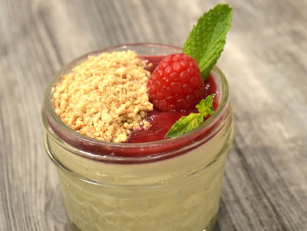 Chef Academy Recipes - Key lime cheesecake with raspberry coulis