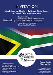 Workshop in Cook&Chill and sous-vide cooking South Africa