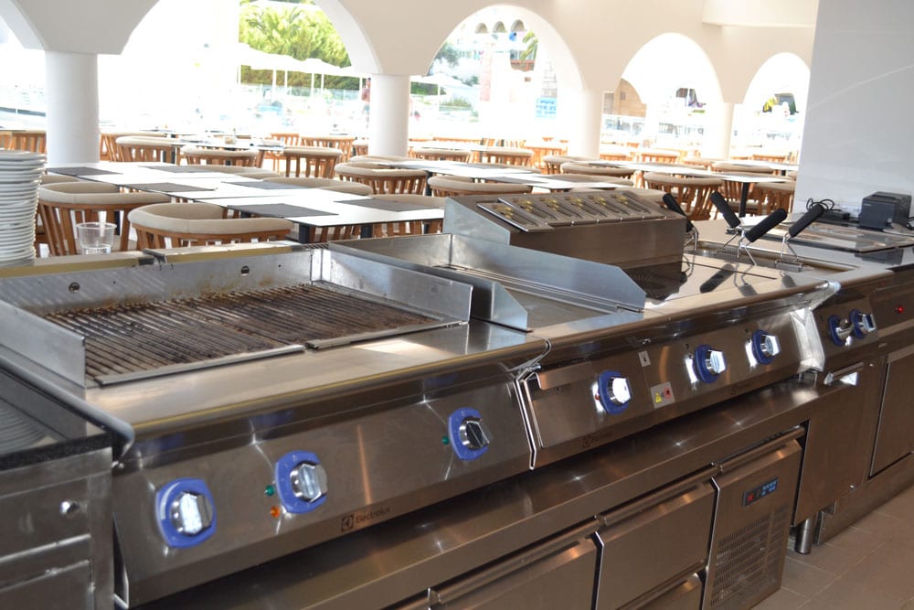 thermaline commercial cooking range at the Lindos Royal Hotel