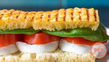 Tomato and mozzarella panini speedelight pep recipe cycle 2