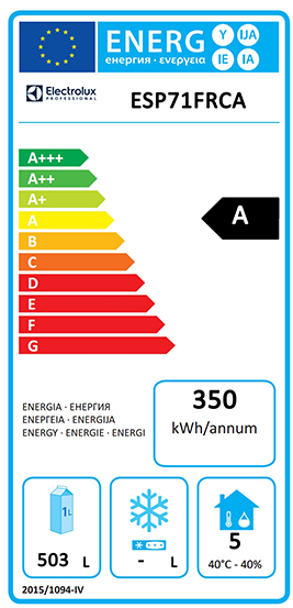 Energy label for commercial refrigeration