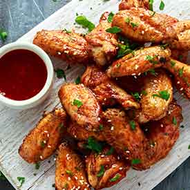 rigenerated chicken wings with GourmeXpress high speed oven