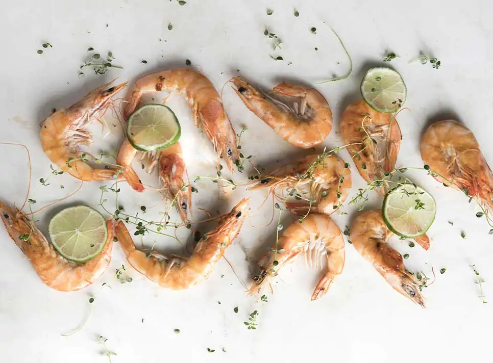 shrimps cooked with cook&chill