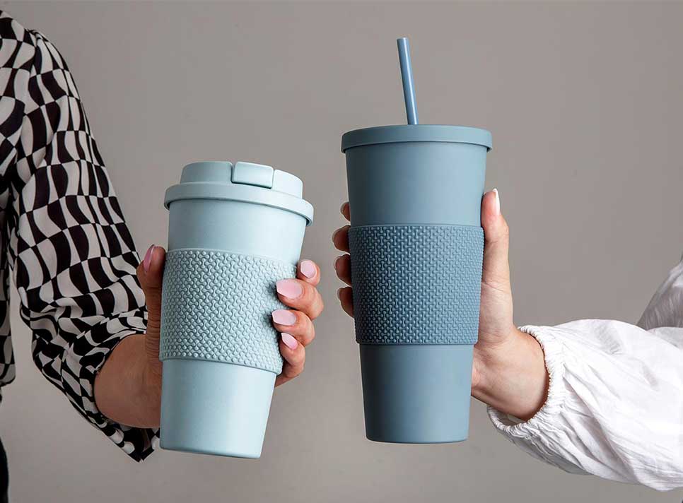 resuable cups and hands