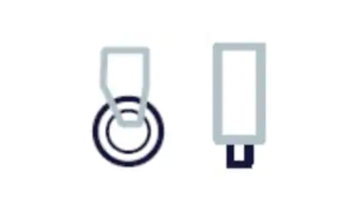 Drawing indicating the choice of leg or wheels