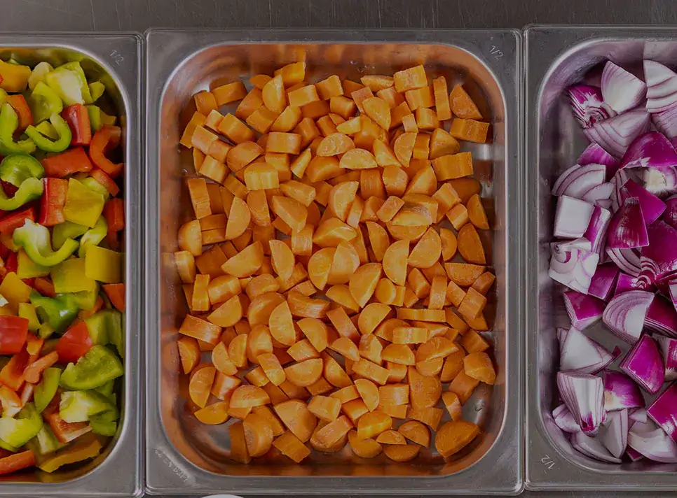 chopped vegetable containers